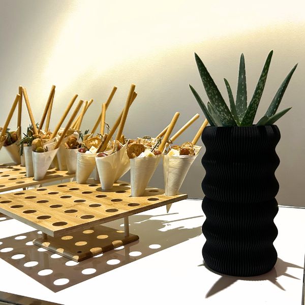 BLACK 3D PRINTED VASES + PLANTER SERIES