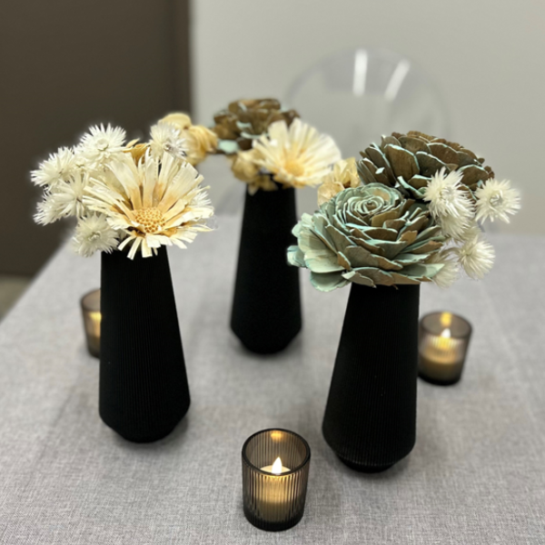 DRIED FLORAL CENTREPIECE - 3D PRINTED VASE