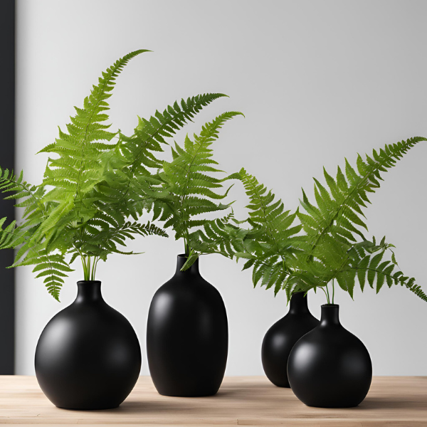 FF410 - FRESH FLOWERS + BLACK CERAMIC BUD VASE SERIES