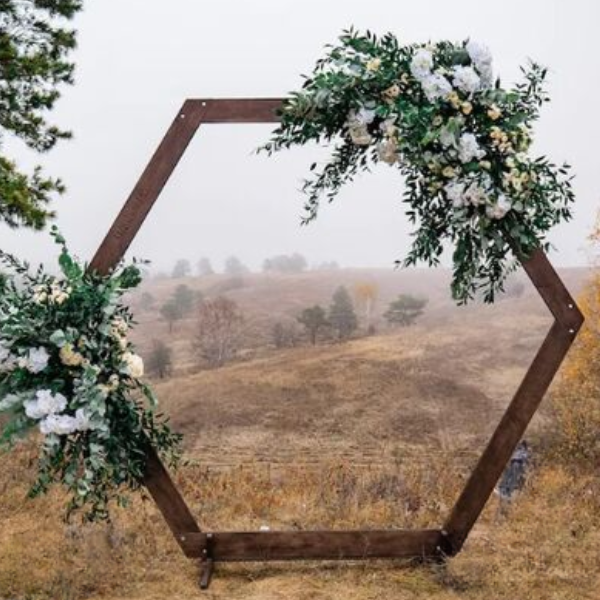 BDW003 - DARK WOOD HEXAGON BACKDROP