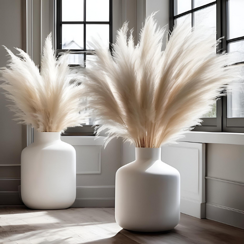 DF500 - DRIED PAMPAS FLOOR ARRANGEMENT + CERAMIC VASE