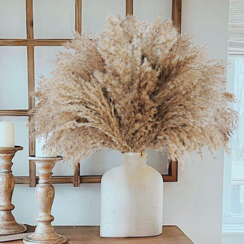 DF402 - DRIED PAMPAS ARRANGEMENT + CERAMIC VASE