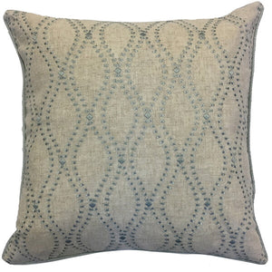 NATURAL & BLUE LINEN PILLOW